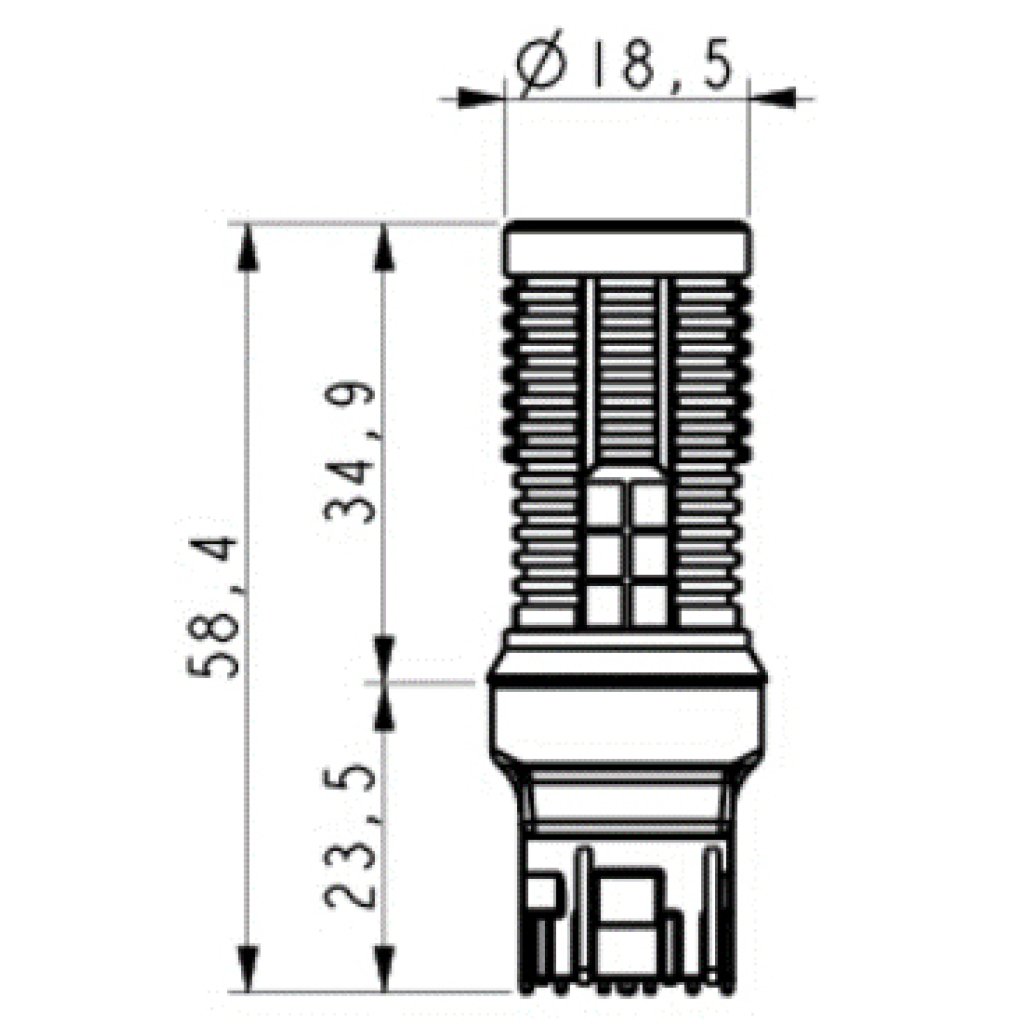 LED T20 (7440) oranžová, 12-24V, 30LED/3030SMD