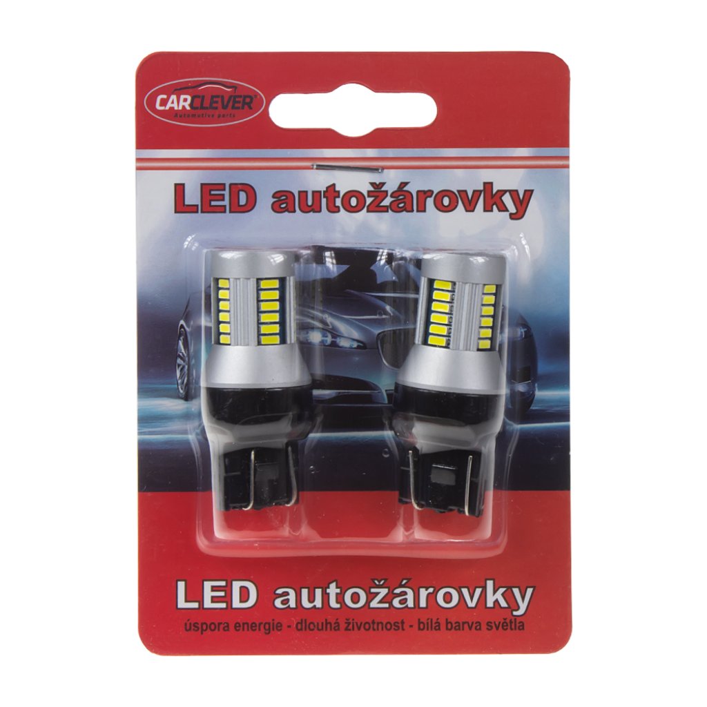 LED T20 (7443) bílá, 12-24V, 30LED/4014SMD - dvouvlákno