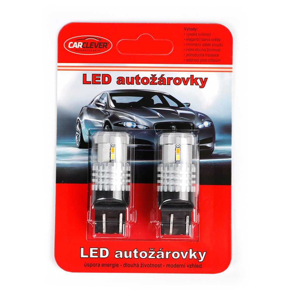 LED T20 (7443) bílá / oranžová, 12V, 12LED SMD