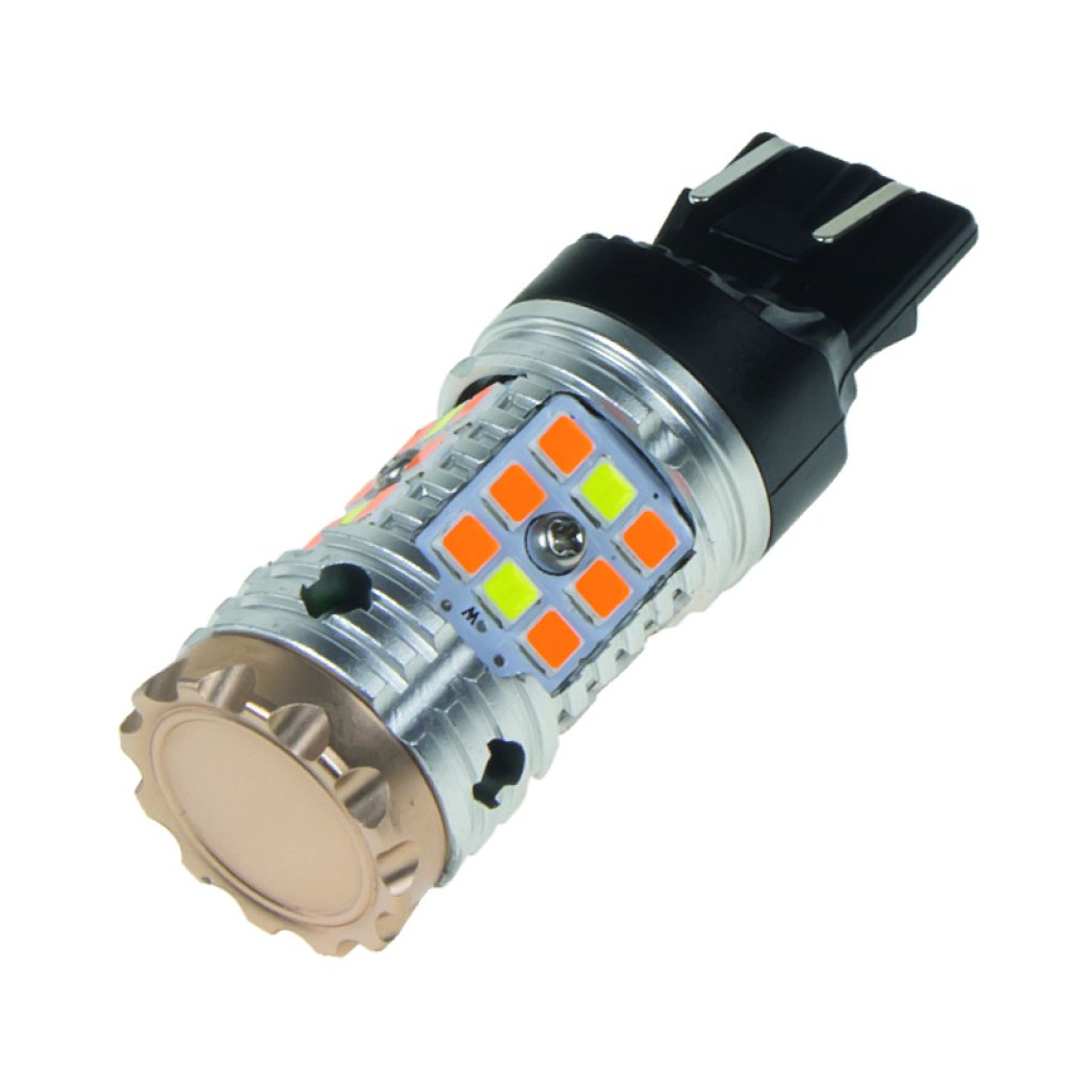 LED T20 (7443) bílá/oranžová, CAN-Bus, 12V, 32LED/3030SMD