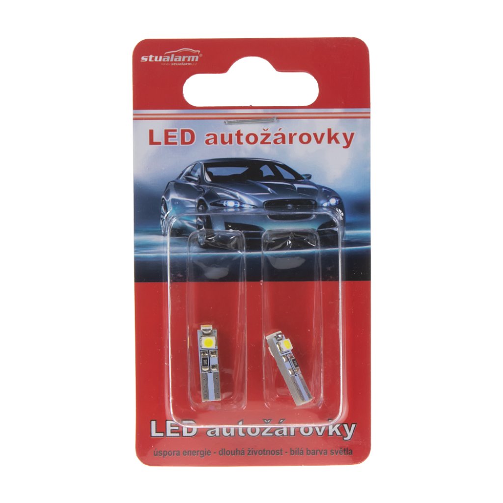 LED T5 bílá, 12V, 3LED/SMD