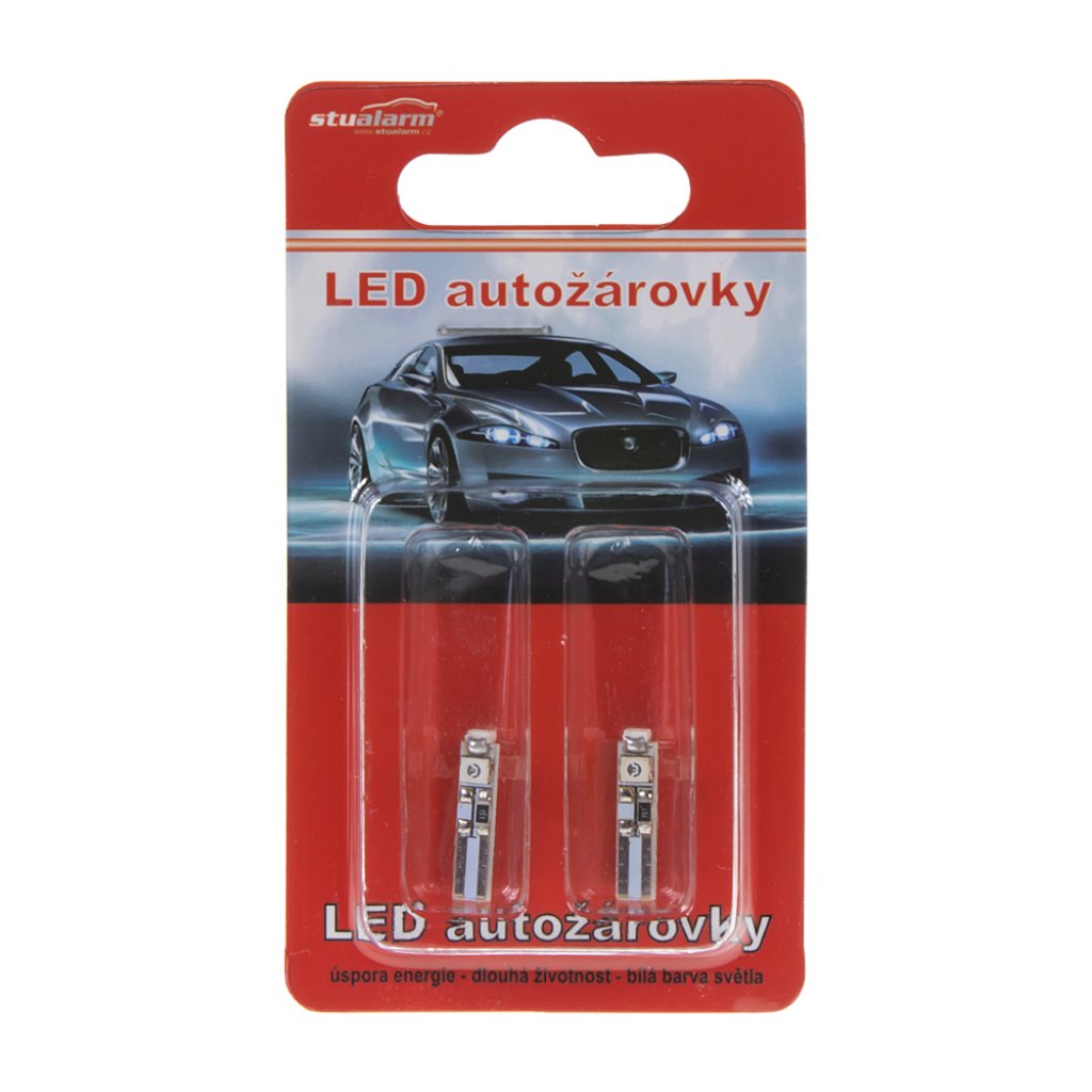 LED T5 červená, 12V, 3LED/SMD
