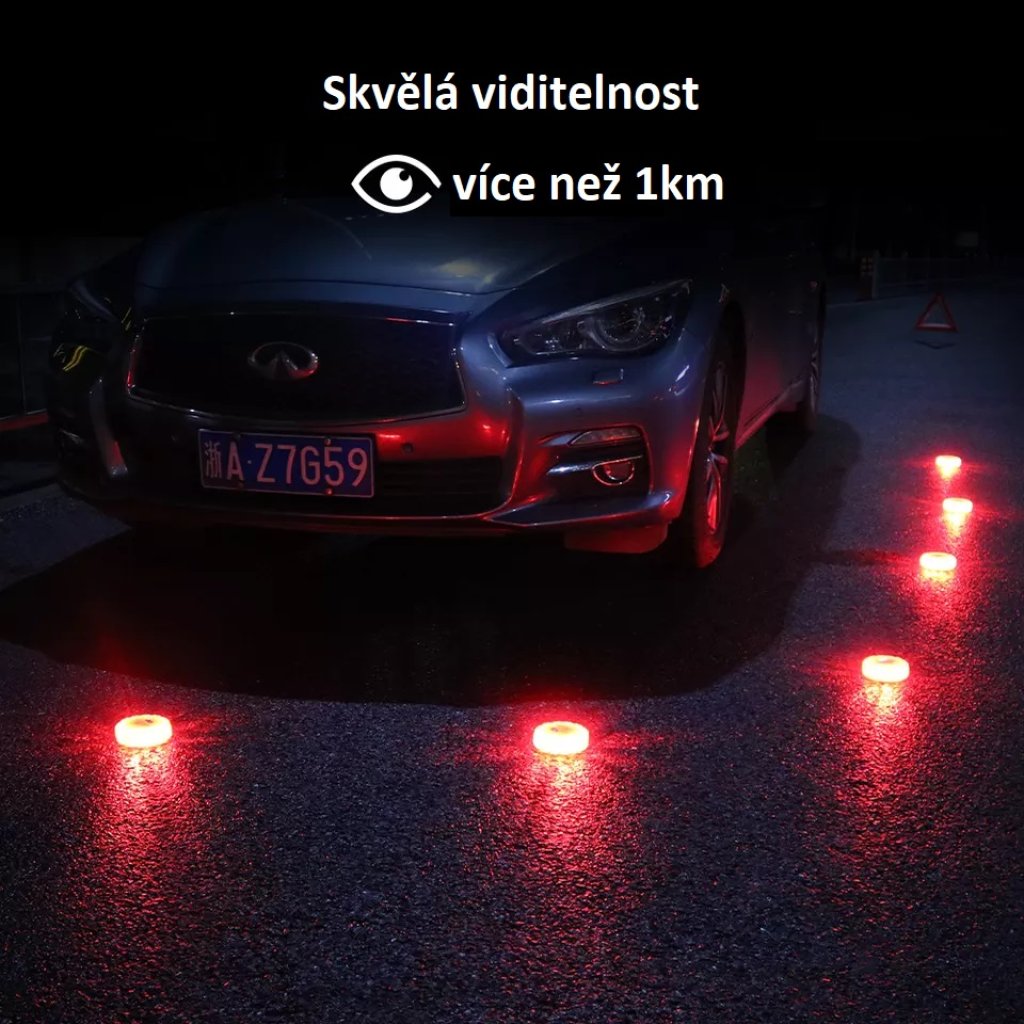 LED výstražné světlo 16LED, oranžové, set 6ks