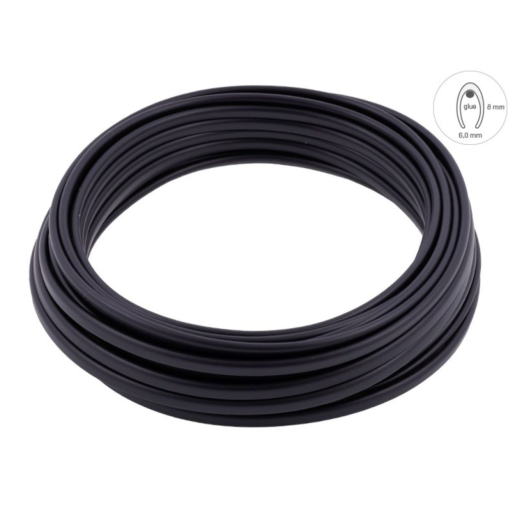 Lemovka černá matná 8mm x 20m na hranu dveří 63779
