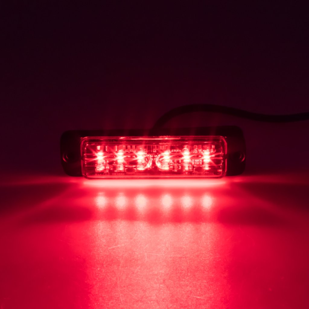 LINEAR LED 6x5W LED, 12-24V, červený, ECE R10