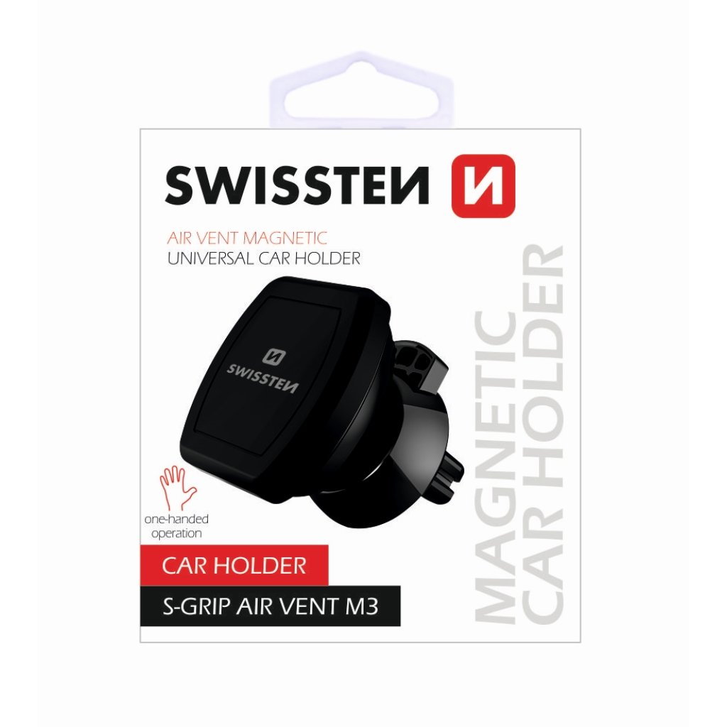 Magnetický držák mobilu do mřížky na kloubku SWISSTEN AIR VENT M3, 45149