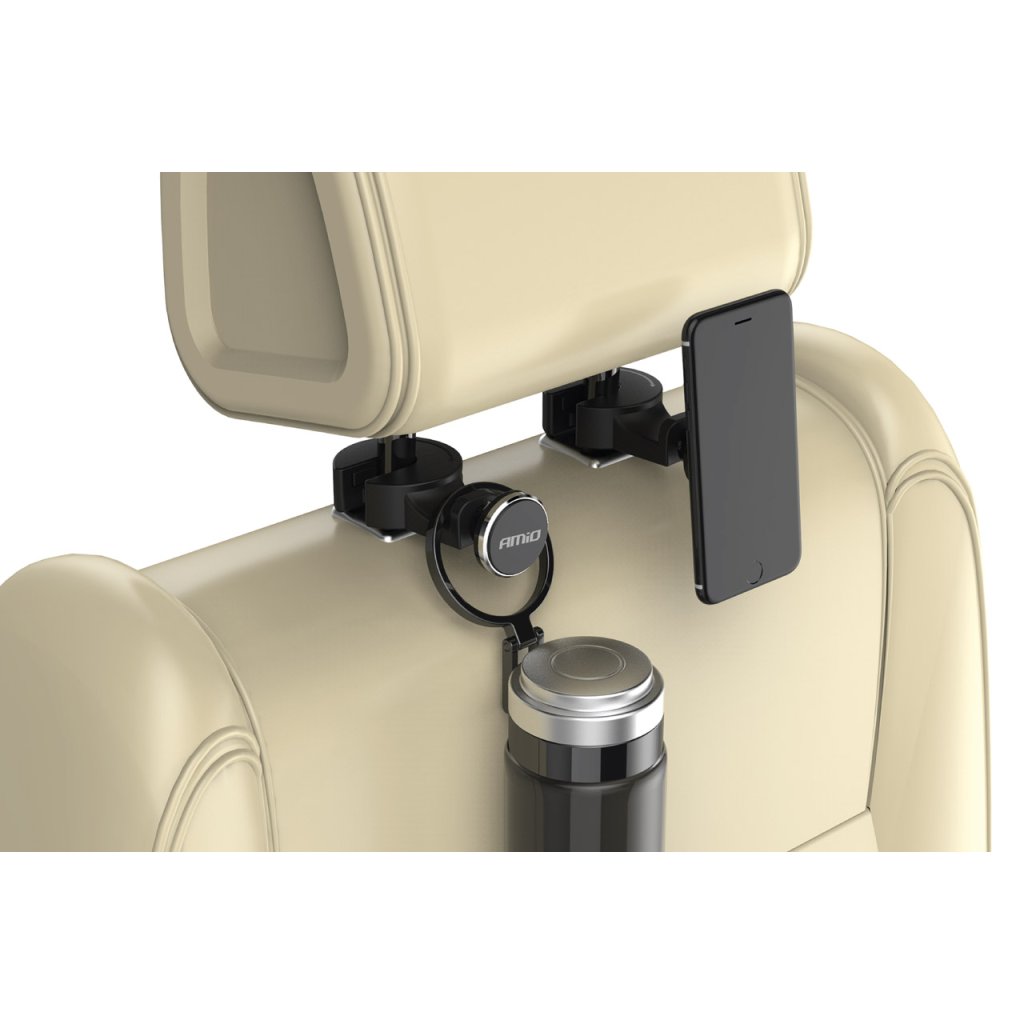 Magnetický držák mobilu na opěrku hlavy, 02362