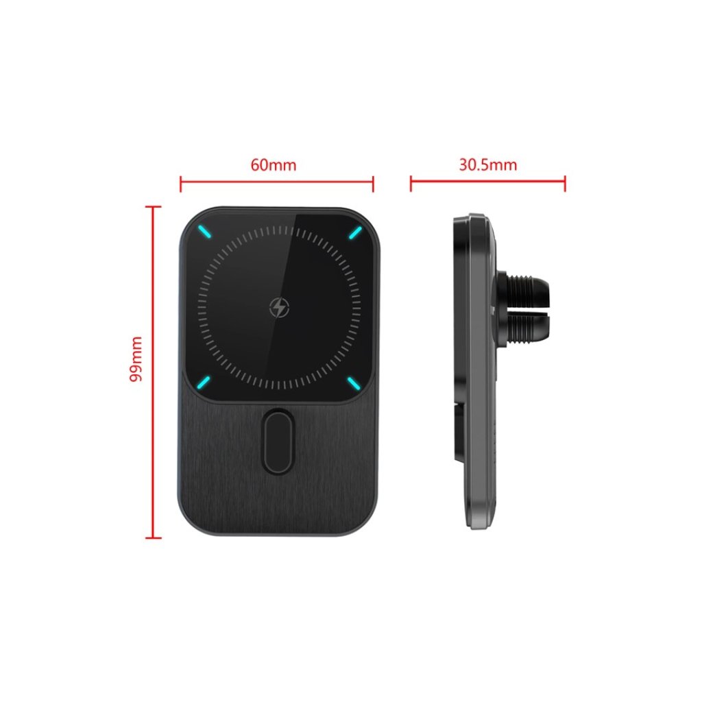 Magnetický držák s Qi dobíjením do mřížky ventilace (MagSafe compatible)