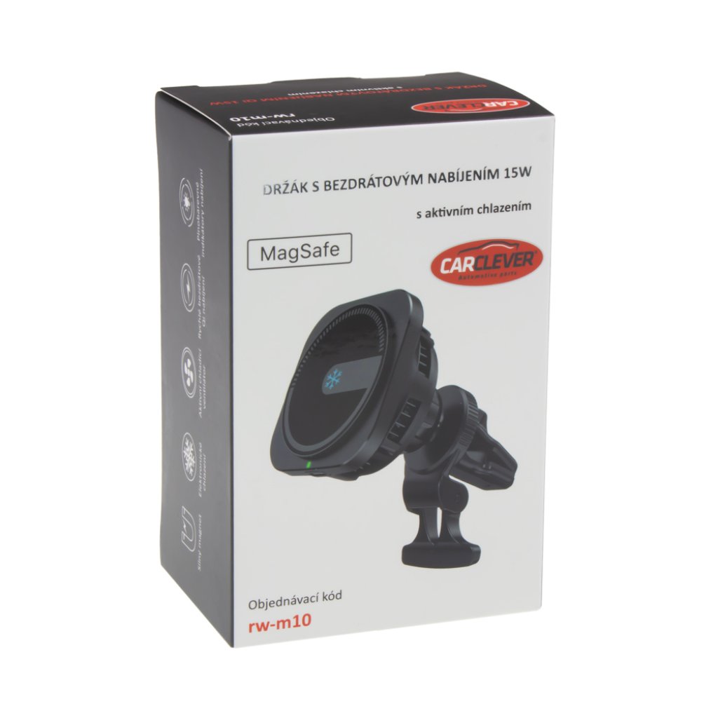 Magnetický držák s Qi dobíjením s aktivním chlazením do mřížky ventilace (MagSafe compatible)