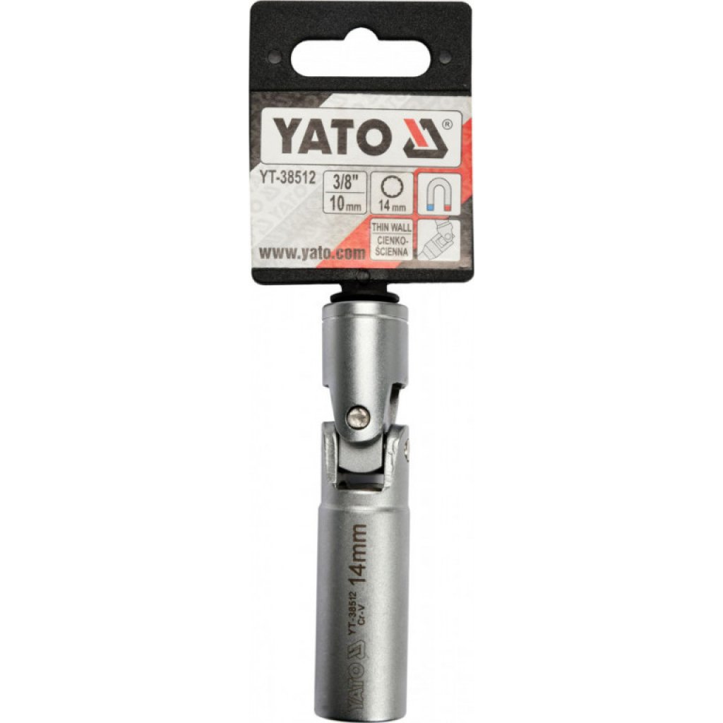 Magnetický kloubový nástrčný klíč na svíčky 3/8" 14 mm - YT-38512
