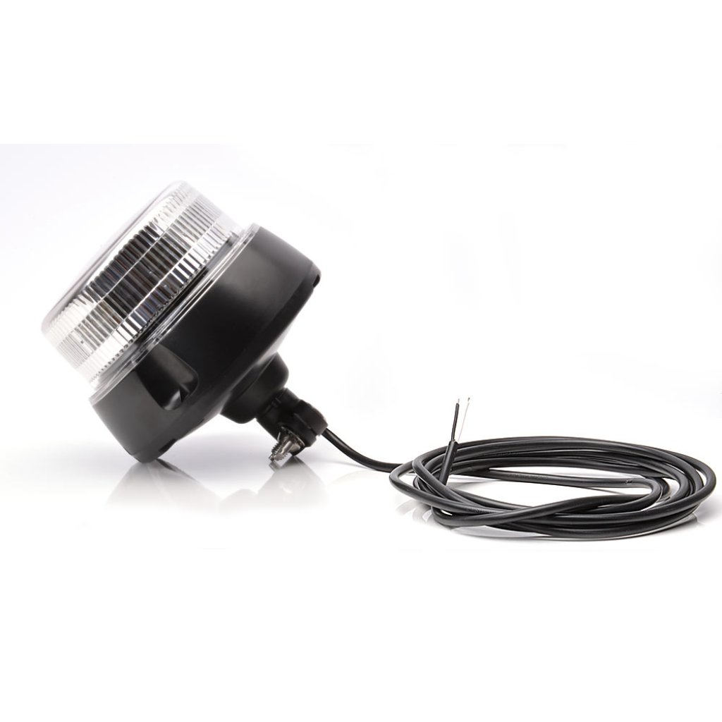 Maják LED 12/24V - 8 programů, bezbarvý kryt, na tyč, kabel v délce 3 m, bez zástrčky