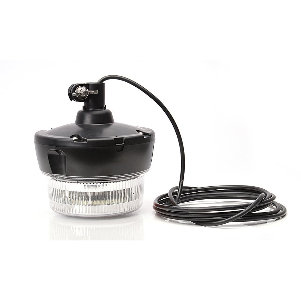 Maják LED 12/24V - 8 programů, bezbarvý kryt, na tyč, kabel v délce 3 m, bez zástrčky