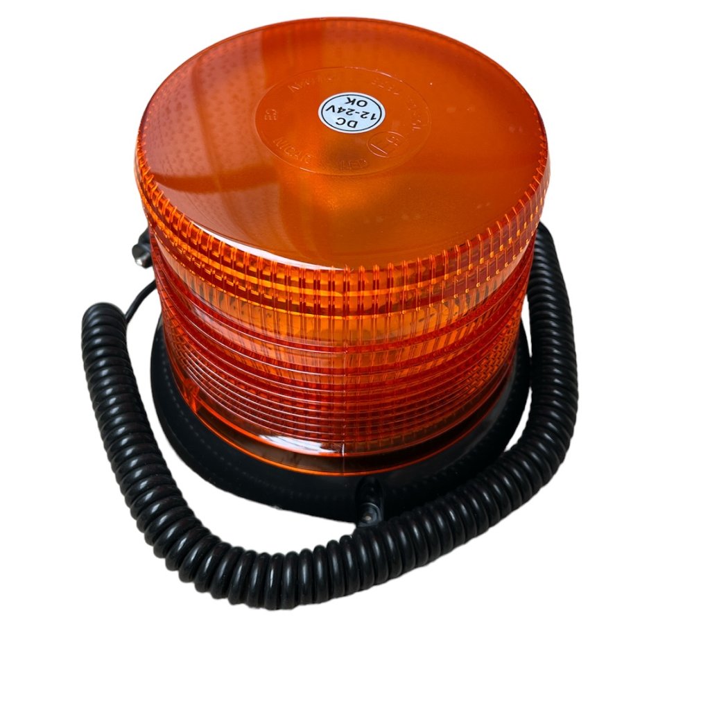 Maják oranžový 12/24V magnet. diodový 2 funkce, 60 SMD, WL-244/2