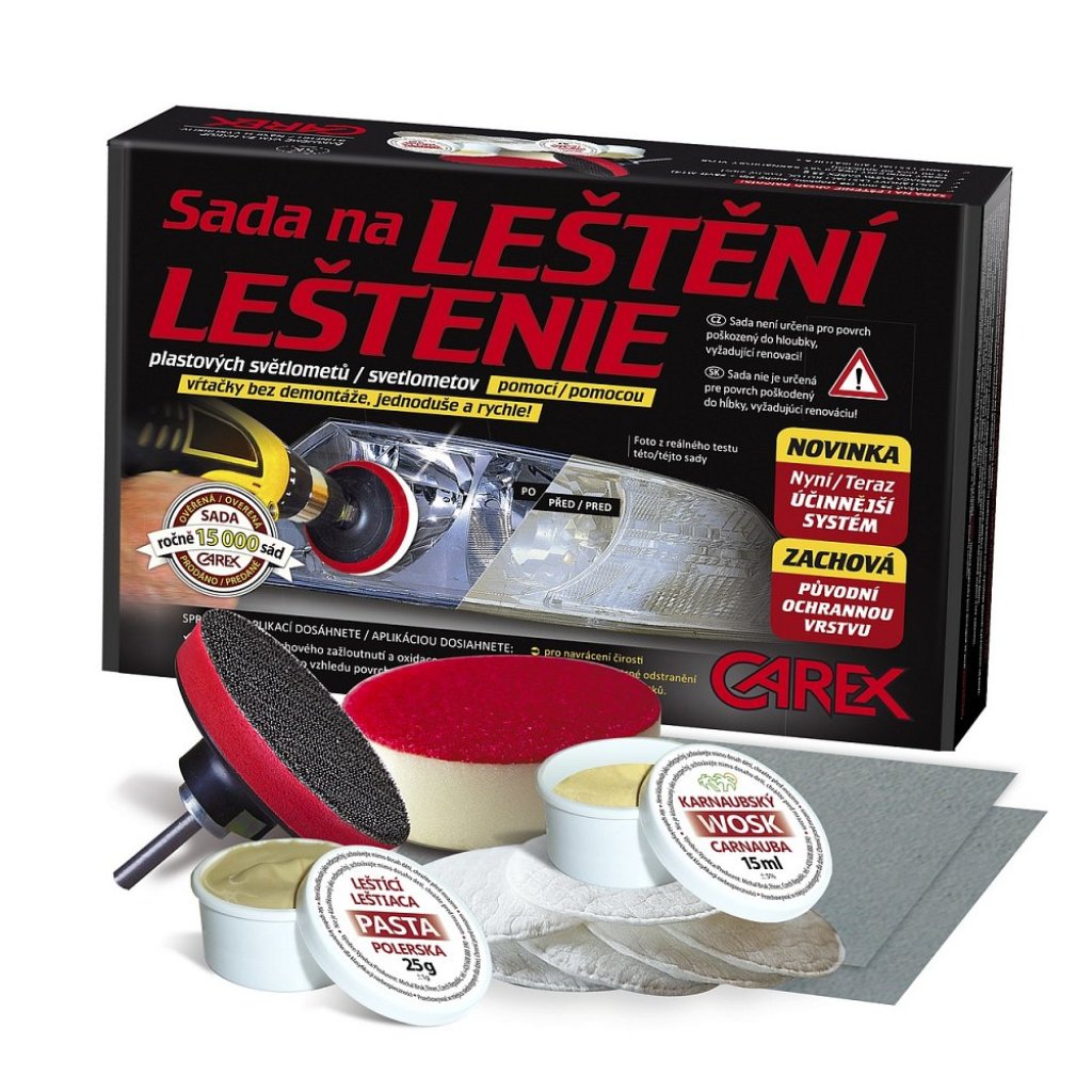 Malá sada na renovaci a leštění světlometů CAREX 04001