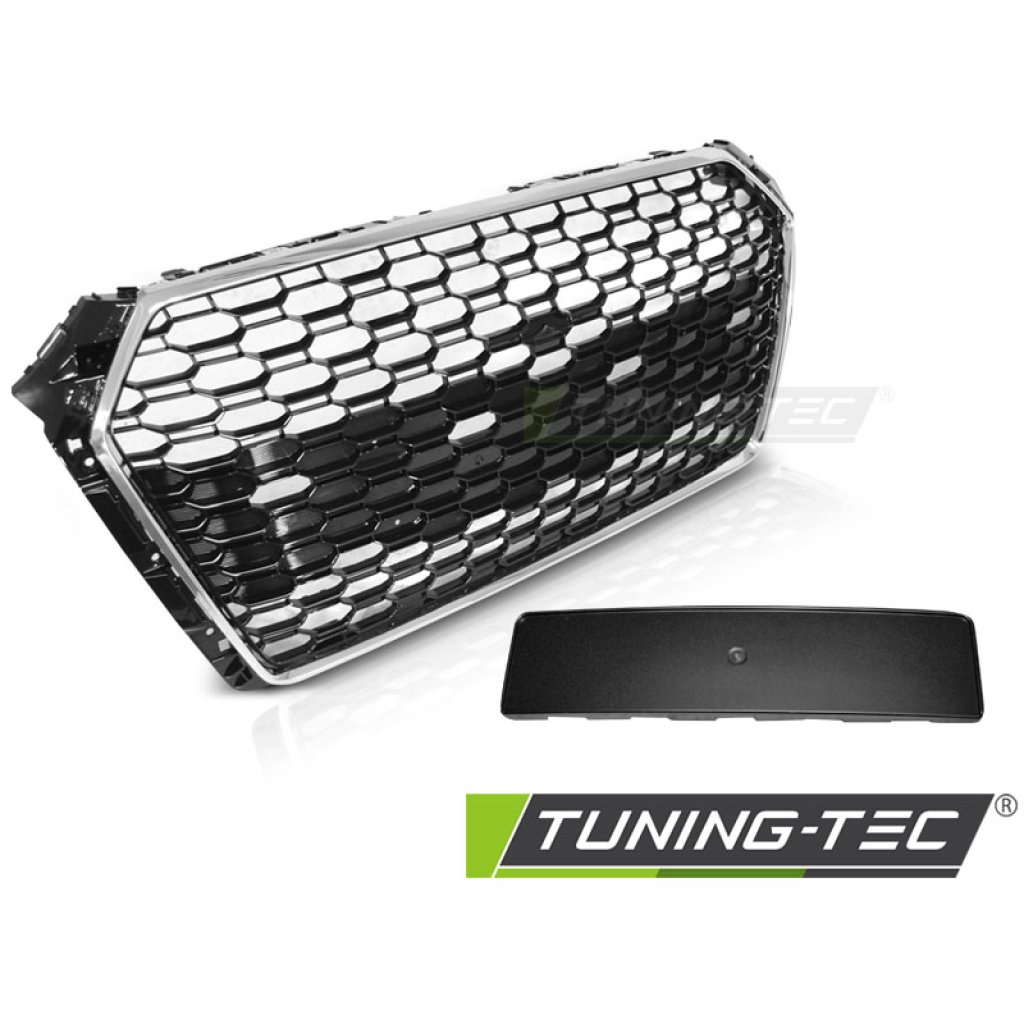 Maska AUDI A4 B9 15-19 RS4 style chrom černá