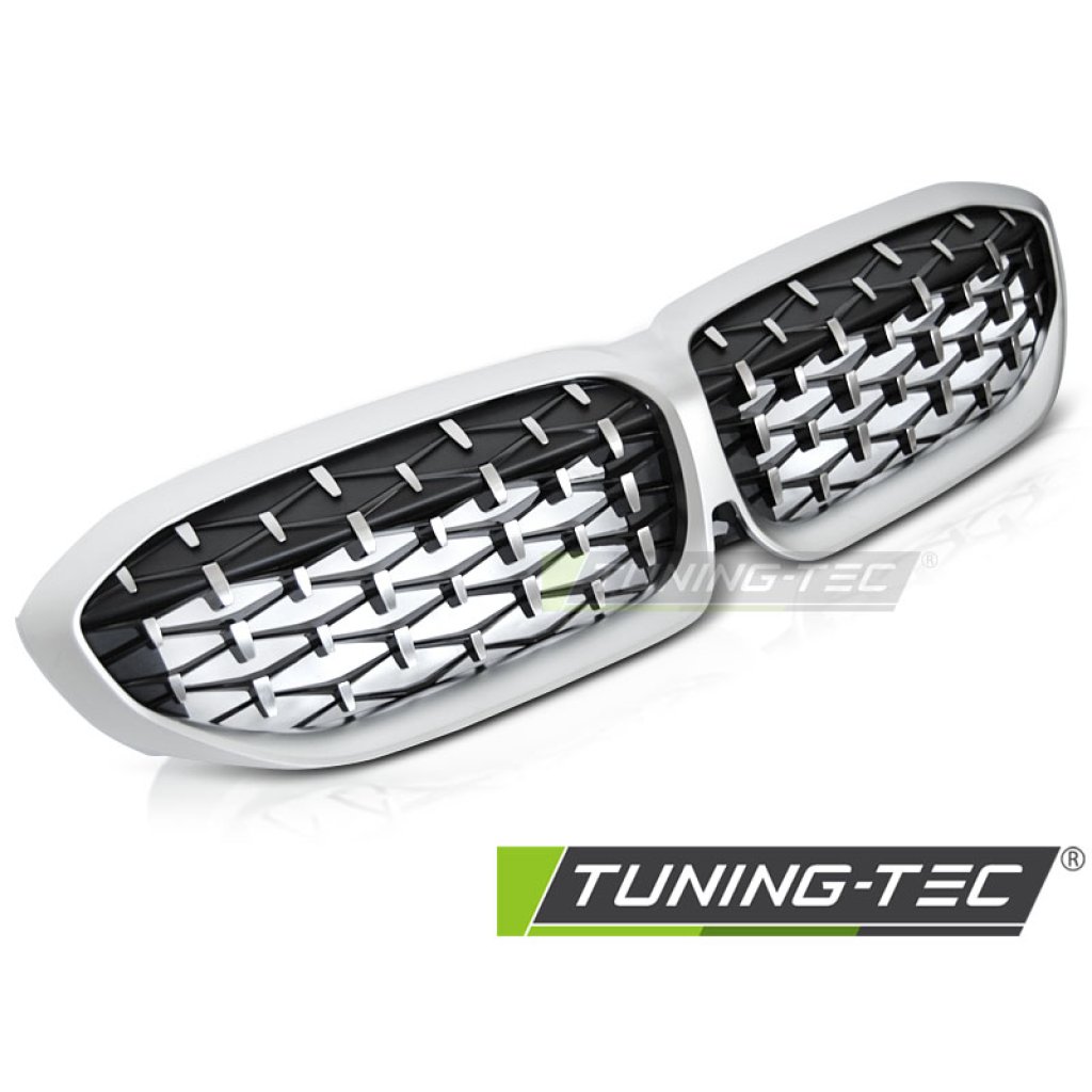 Maska - ledvinky BMW 5 BMW G20/G21 19- diamond style silver