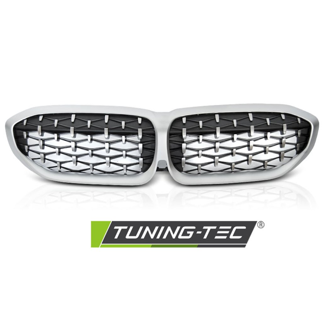 Maska - ledvinky BMW 5 BMW G20/G21 19- diamond style silver