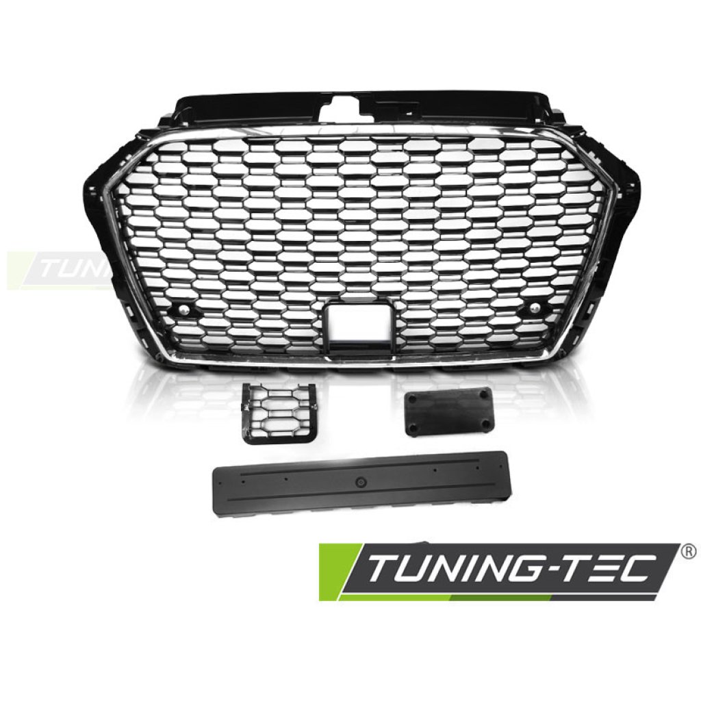 Maska pro AUDI A3 8V 17- RS style PDC černá/chrom