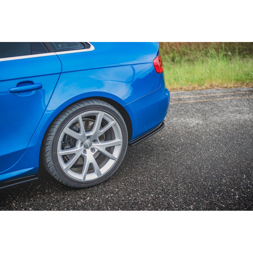 Maxton Design boční difuzory pod zadní nárazník pro Audi A4 B8, černý lesklý plast ABS, S-Line Sedan