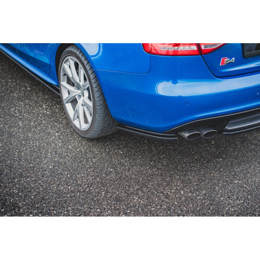 Maxton Design boční difuzory pod zadní nárazník pro Audi A4 B8, plast ABS bez povrchové úpravy, S-Line Sedan