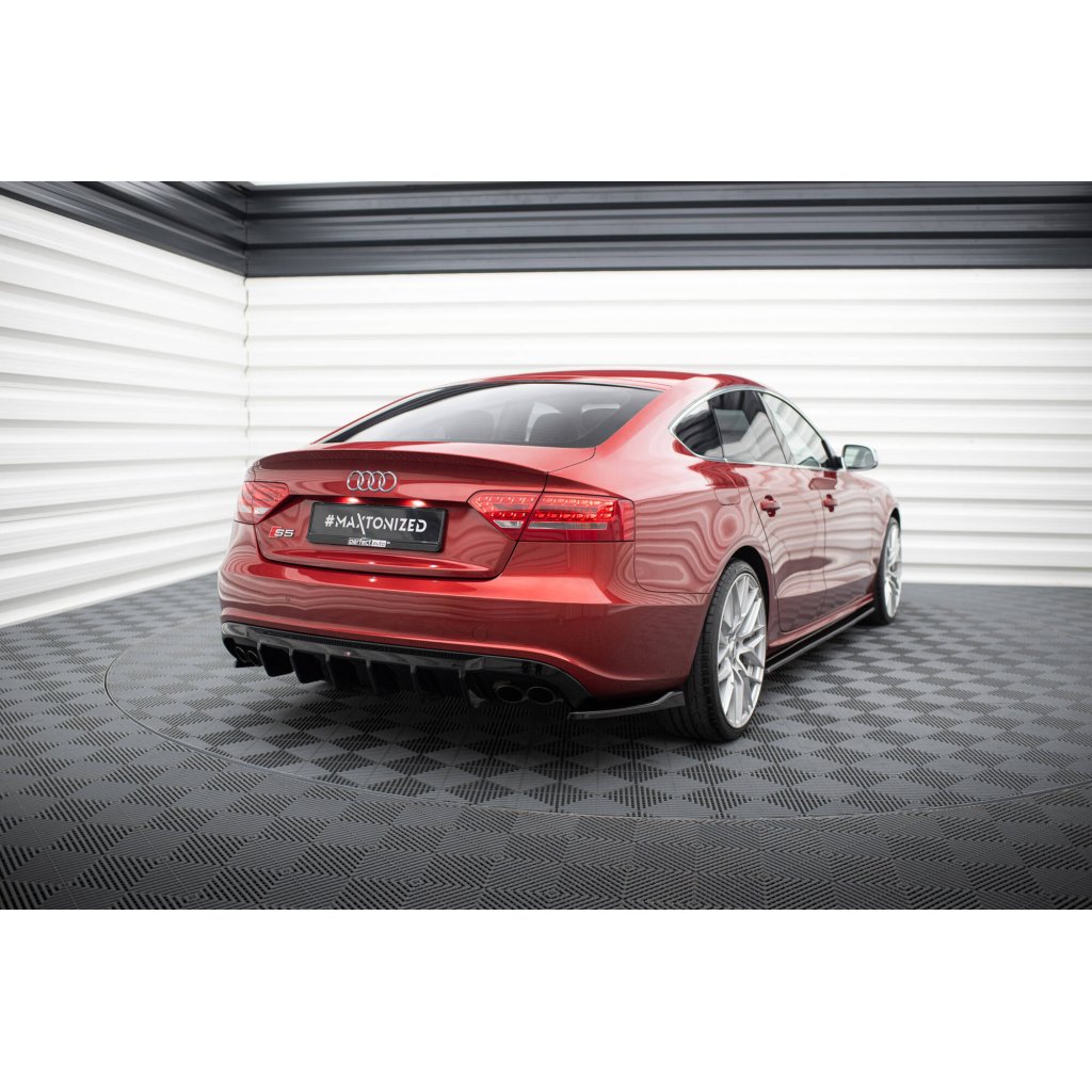 Maxton Design boční difuzory pod zadní nárazník pro Audi A5 8T, černý lesklý plast ABS, S-line Sportback