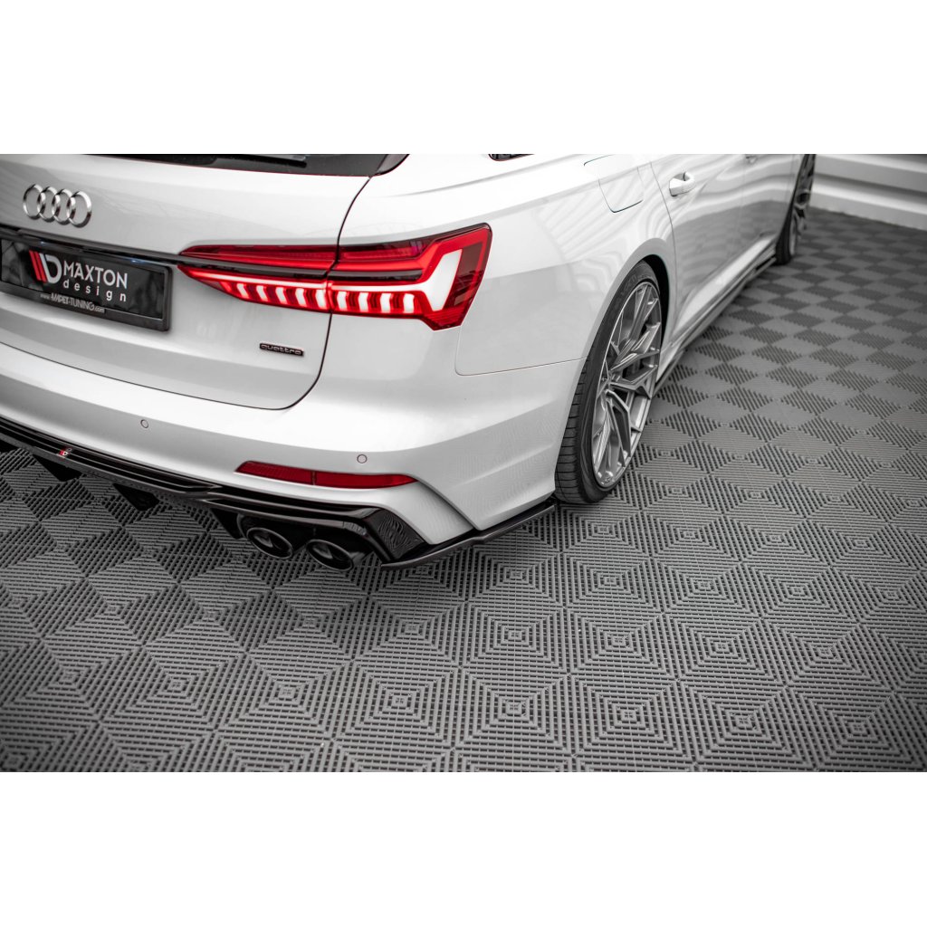 Maxton Design boční difuzory pod zadní nárazník pro Audi A6 C8, černý lesklý plast ABS, S-Line