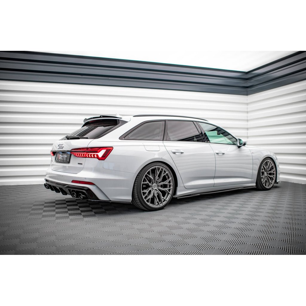 Maxton Design boční difuzory pod zadní nárazník pro Audi A6 C8, černý lesklý plast ABS, S-Line