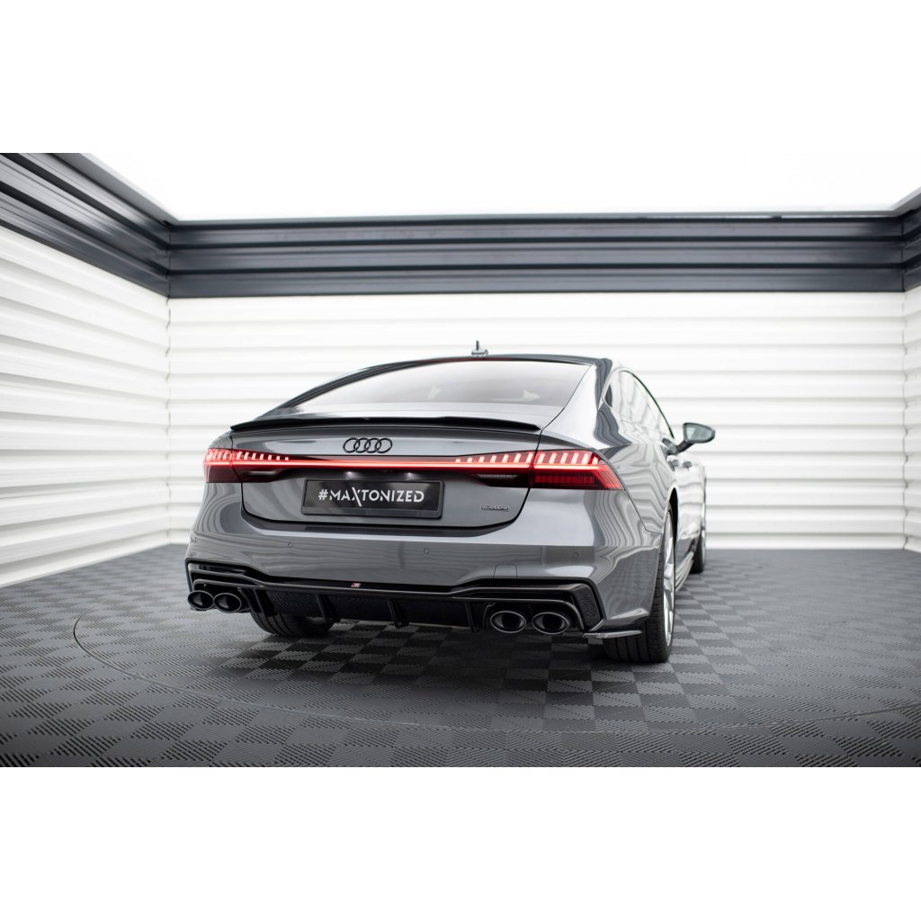 Maxton Design boční difuzory pod zadní nárazník pro Audi A7 C8, černý lesklý plast ABS