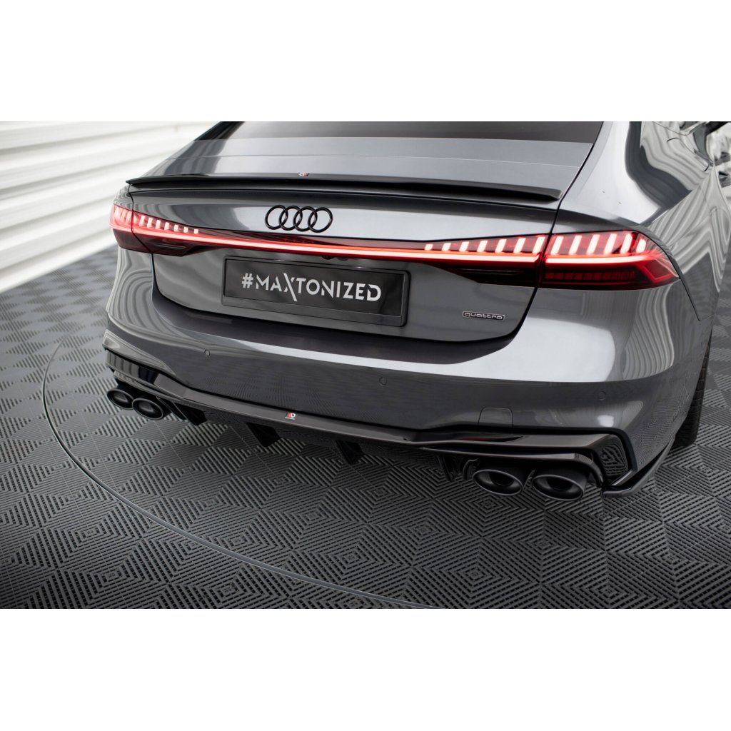 Maxton Design boční difuzory pod zadní nárazník pro Audi A7 C8, černý lesklý plast ABS