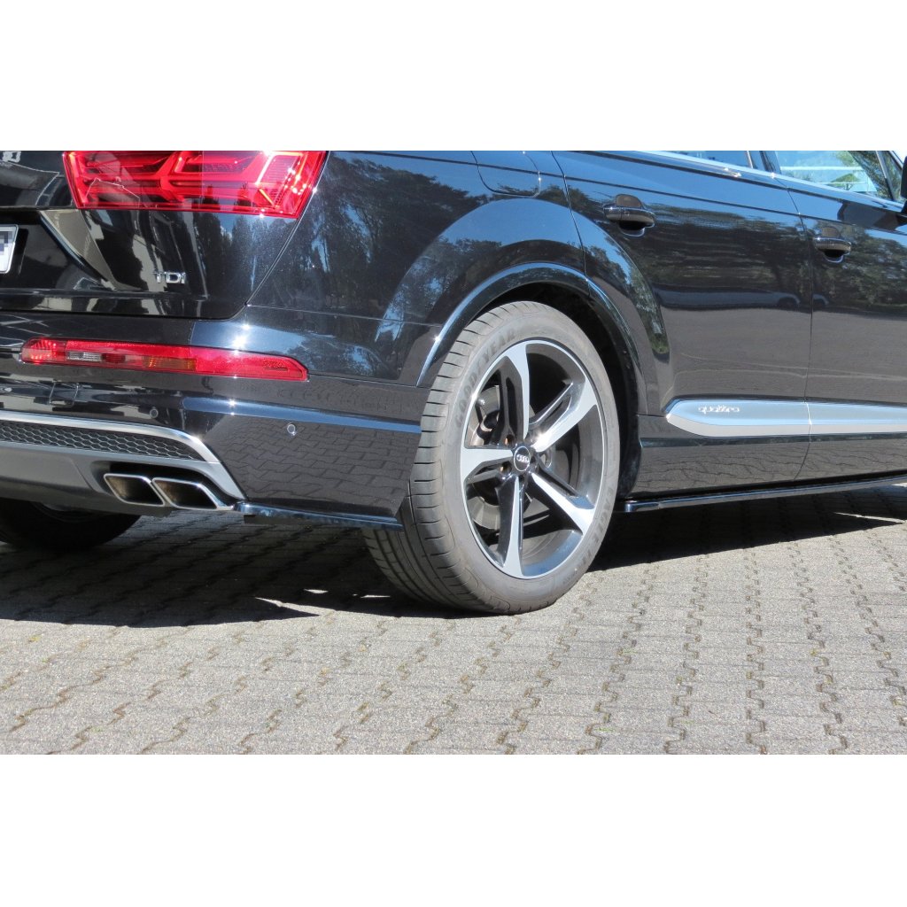 Maxton Design boční difuzory pod zadní nárazník pro Audi Q7 Mk2 S-Line, černý lesklý plast ABS