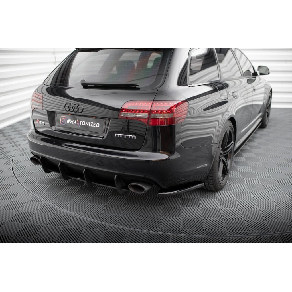 Maxton Design boční difuzory pod zadní nárazník pro Audi RS6 C6, černý lesklý plast ABS, Avant, r.v. 2007-2010