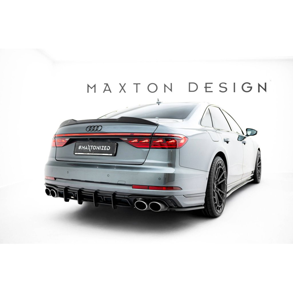 Maxton Design boční difuzory pod zadní nárazník pro Audi S8 D5 Facelift, černý lesklý plast ABS