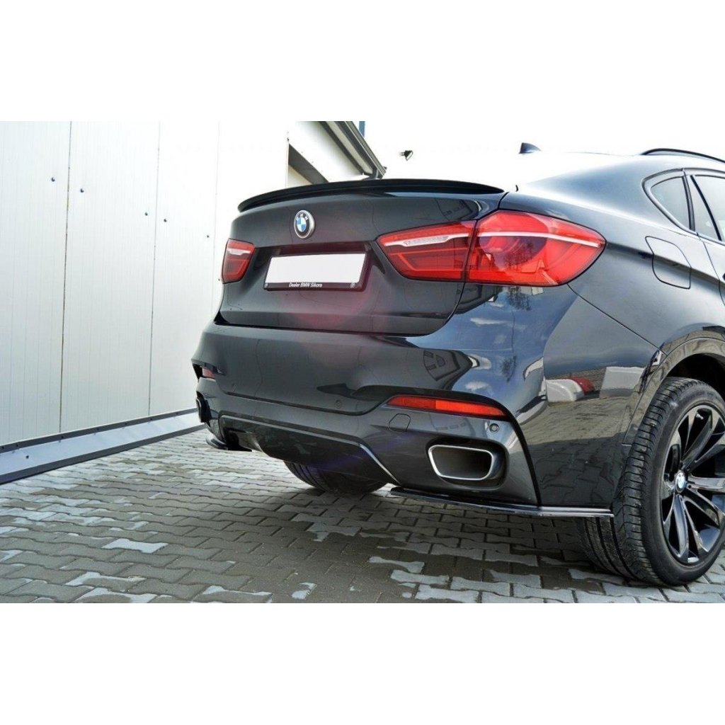 Maxton Design boční difuzory pod zadní nárazník pro BMW X6 F16, černý lesklý plast ABS, M-Pack