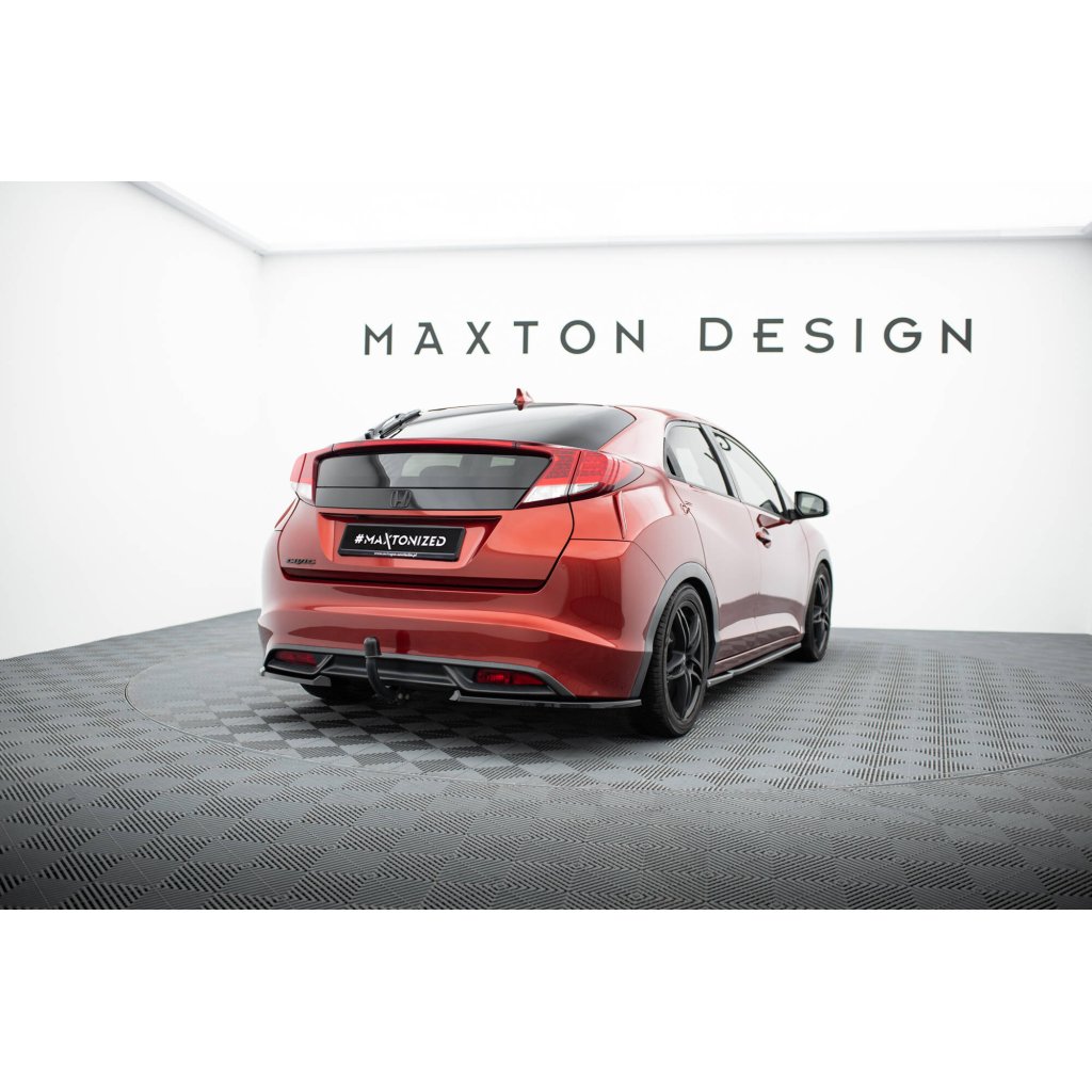 Maxton Design boční difuzory pod zadní nárazník pro Honda Civic Mk9, černý lesklý plast ABS, Hatchback