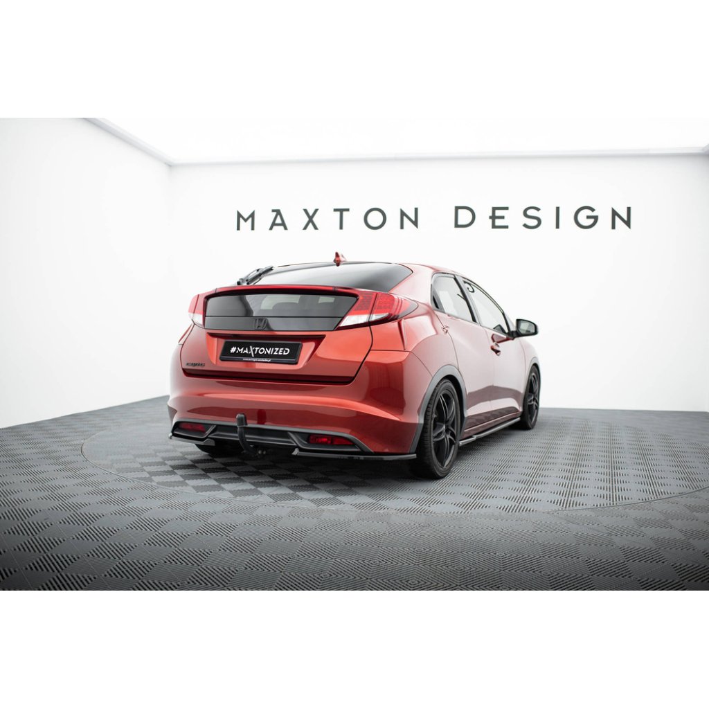 Maxton Design boční difuzory pod zadní nárazník pro Honda Civic Mk9, černý lesklý plast ABS, Hatchback