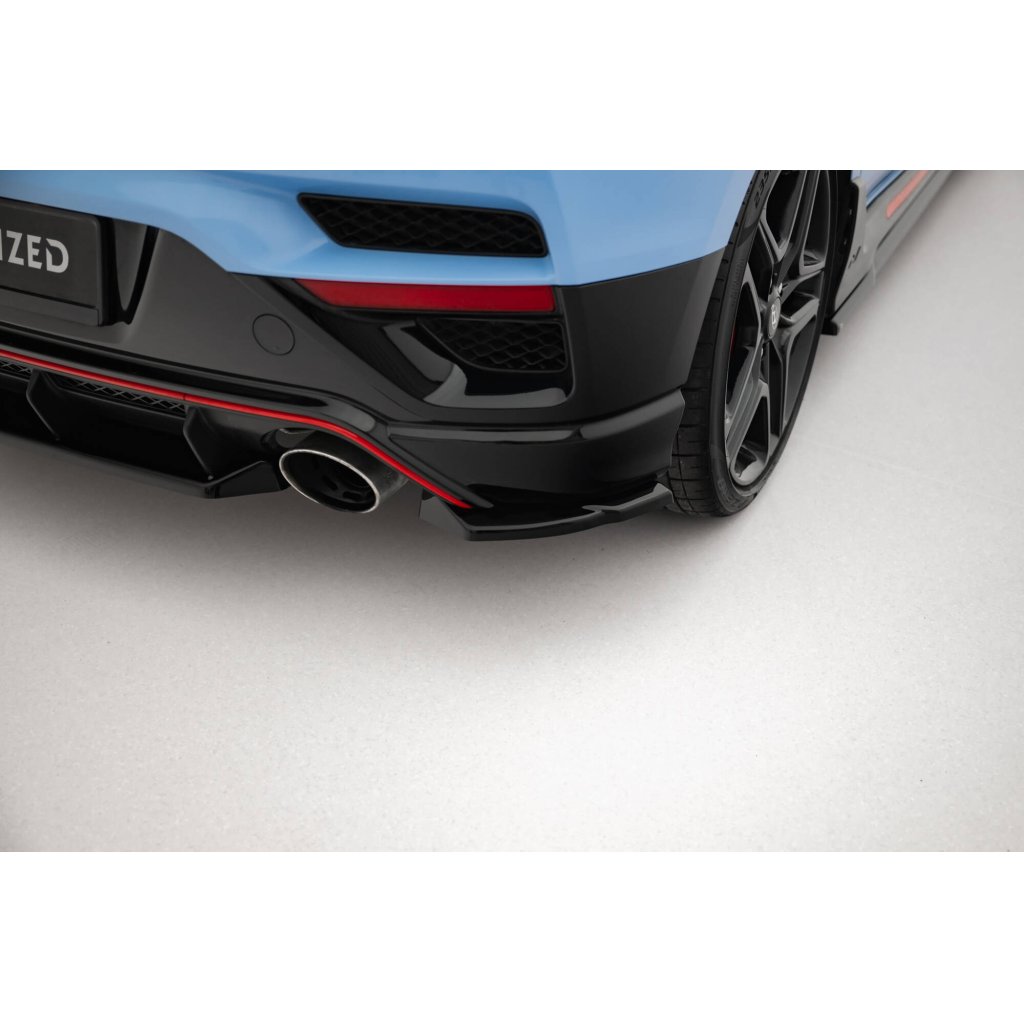 Maxton Design boční difuzory pod zadní nárazník pro Hyundai Veloster N Mk2, černý lesklý plast ABS