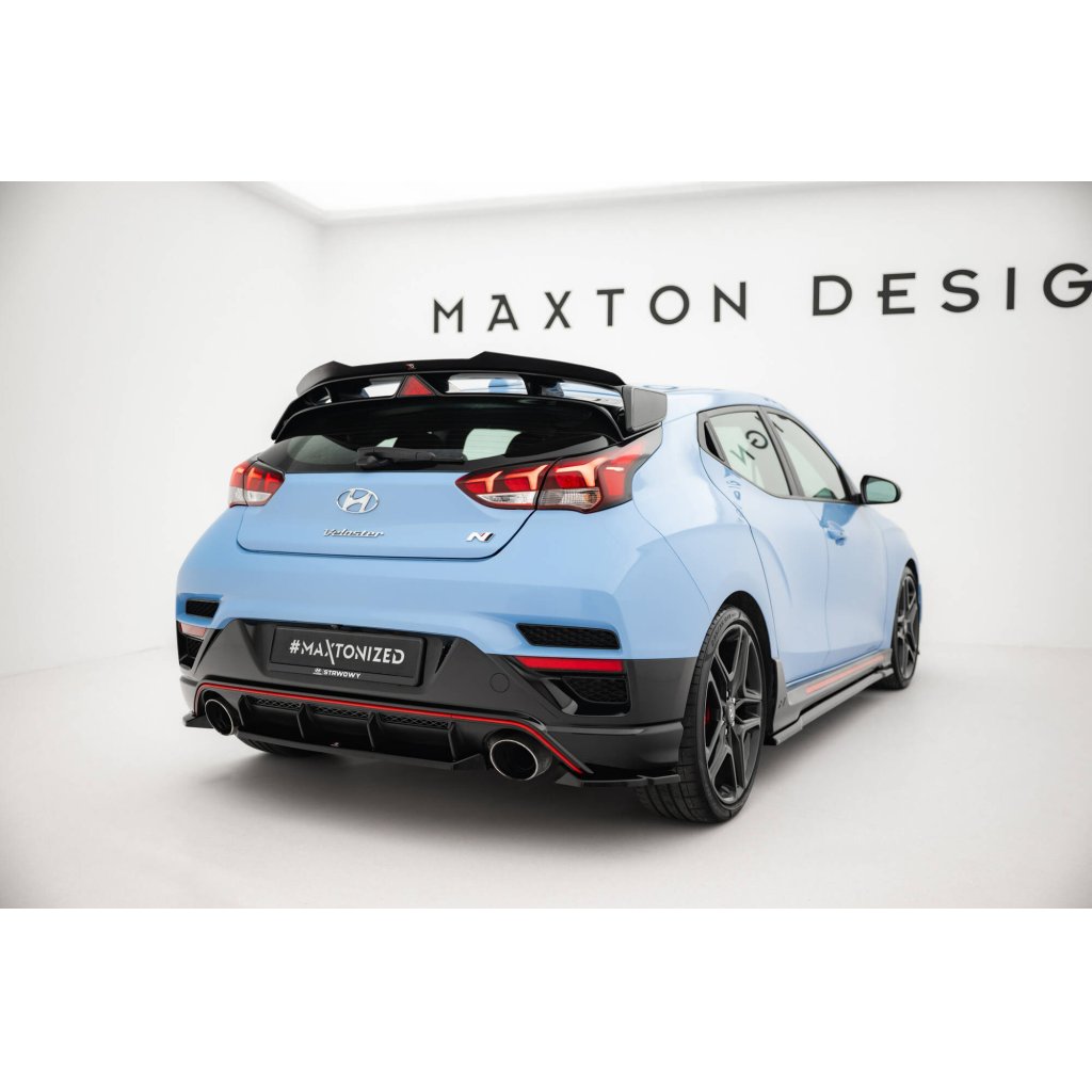 Maxton Design boční difuzory pod zadní nárazník pro Hyundai Veloster N Mk2, černý lesklý plast ABS