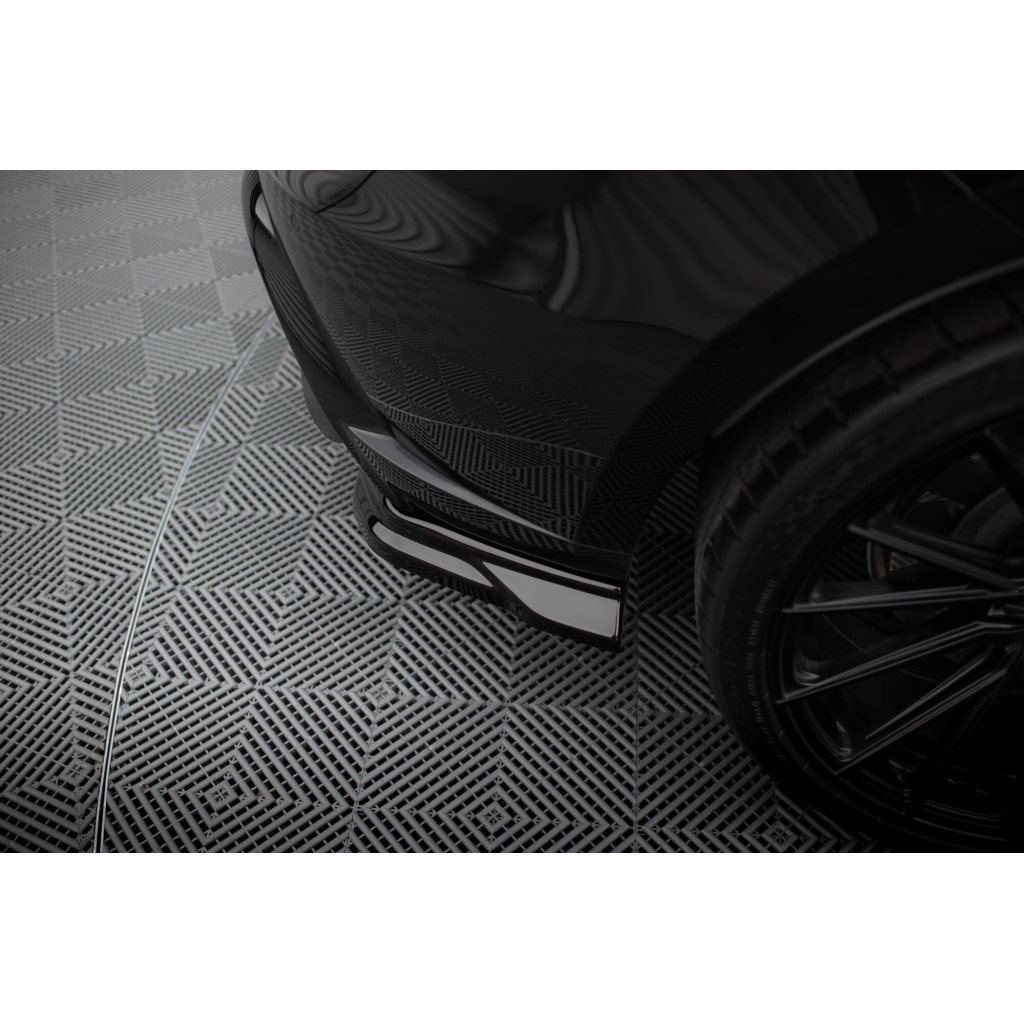 Maxton Design boční difuzory pod zadní nárazník pro Porsche Macan GTS Mk1 Facelift 2, černý lesklý plast ABS