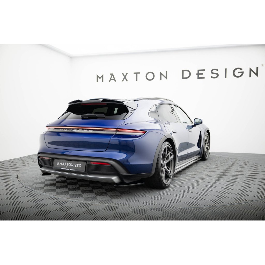 Maxton Design boční difuzory pod zadní nárazník pro Porsche Taycan 4S, černý lesklý plast ABS, Cross Turismo