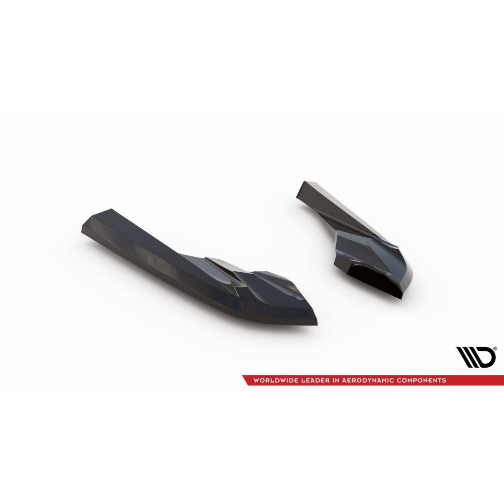 Maxton Design boční difuzory pod zadní nárazník pro Porsche Taycan 4S, černý lesklý plast ABS, Cross Turismo