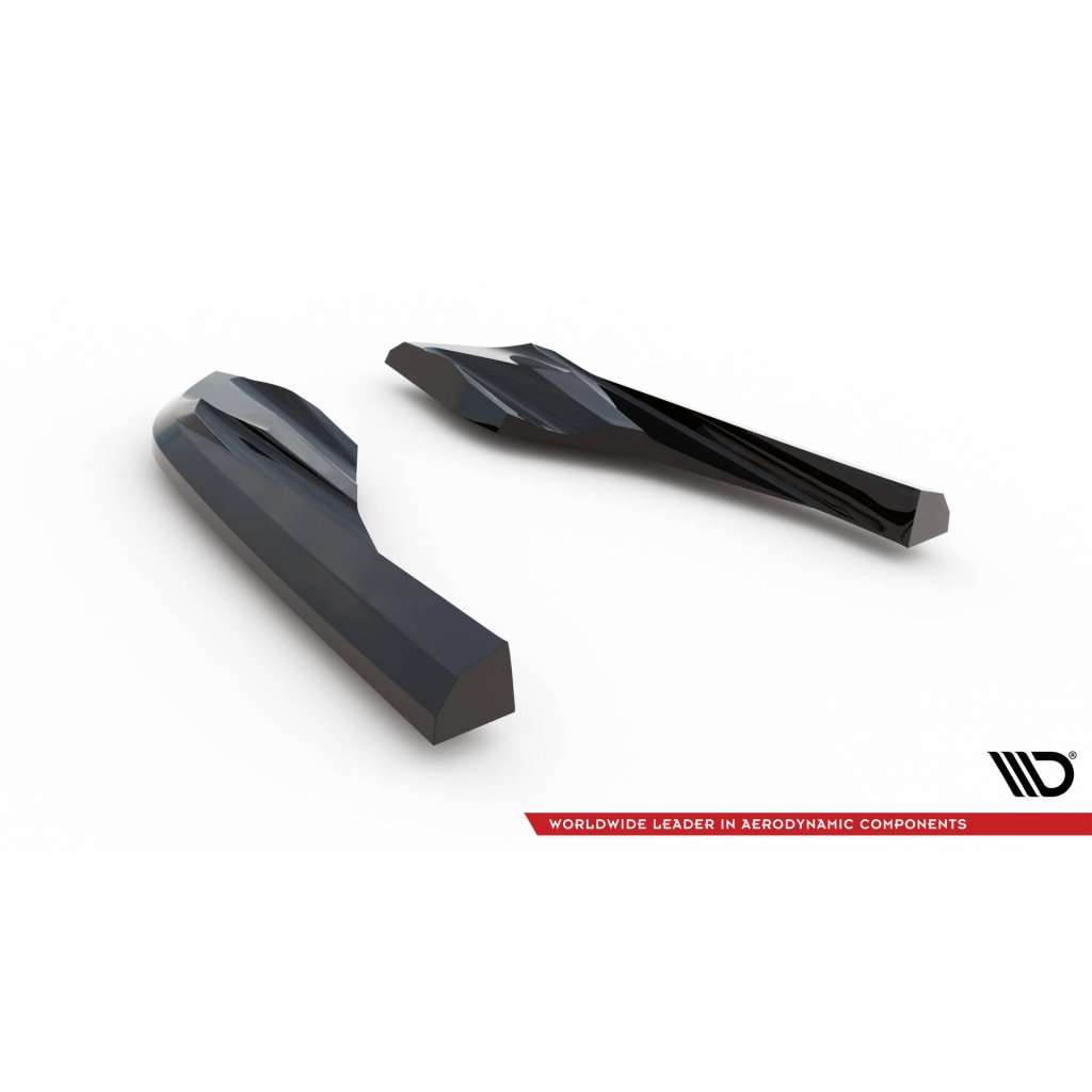 Maxton Design boční difuzory pod zadní nárazník pro Porsche Taycan 4S, černý lesklý plast ABS, Cross Turismo