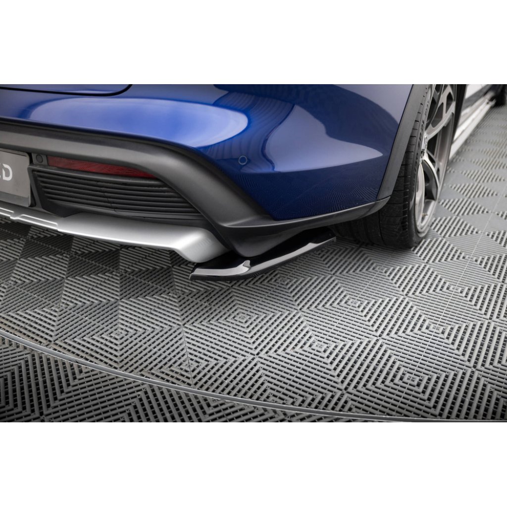 Maxton Design boční difuzory pod zadní nárazník pro Porsche Taycan 4S, černý lesklý plast ABS, Cross Turismo