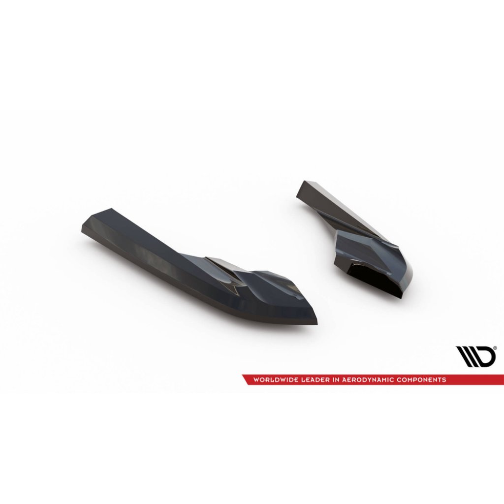 Maxton Design boční difuzory pod zadní nárazník pro Porsche Taycan 4S, černý lesklý plast ABS, Cross Turismo
