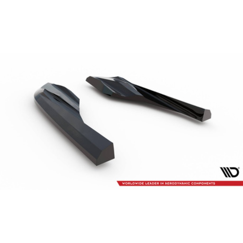 Maxton Design boční difuzory pod zadní nárazník pro Porsche Taycan 4S, černý lesklý plast ABS, Cross Turismo