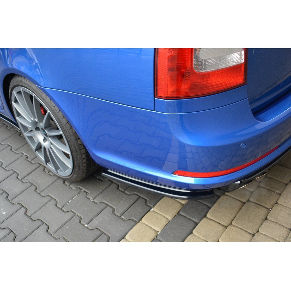 Maxton Design boční difuzory pod zadní nárazník pro Škoda Octavia RS Facelift Mk2, černý lesklý plast ABS