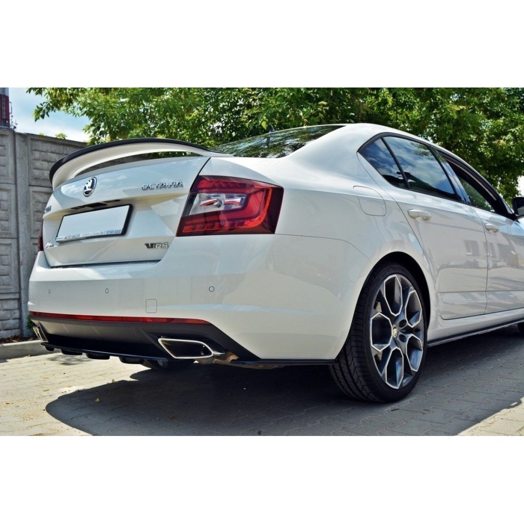 Maxton Design boční difuzory pod zadní nárazník pro Škoda Octavia RS Mk3, černý lesklý plast ABS