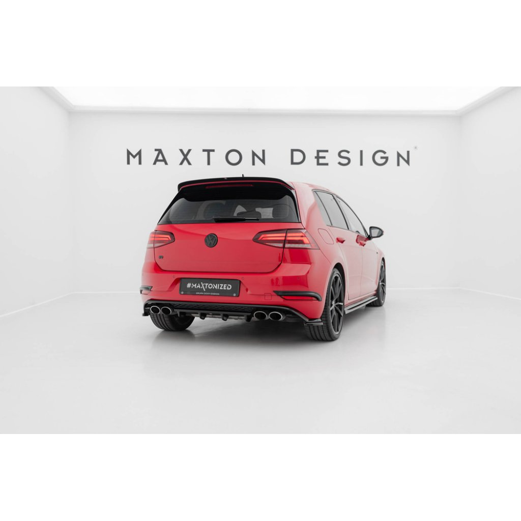 Maxton Design boční difuzory pod zadní nárazník pro Volkswagen Golf R-Line Mk7 Facelift, černý lesklý plast ABS, Hatchback / Variant