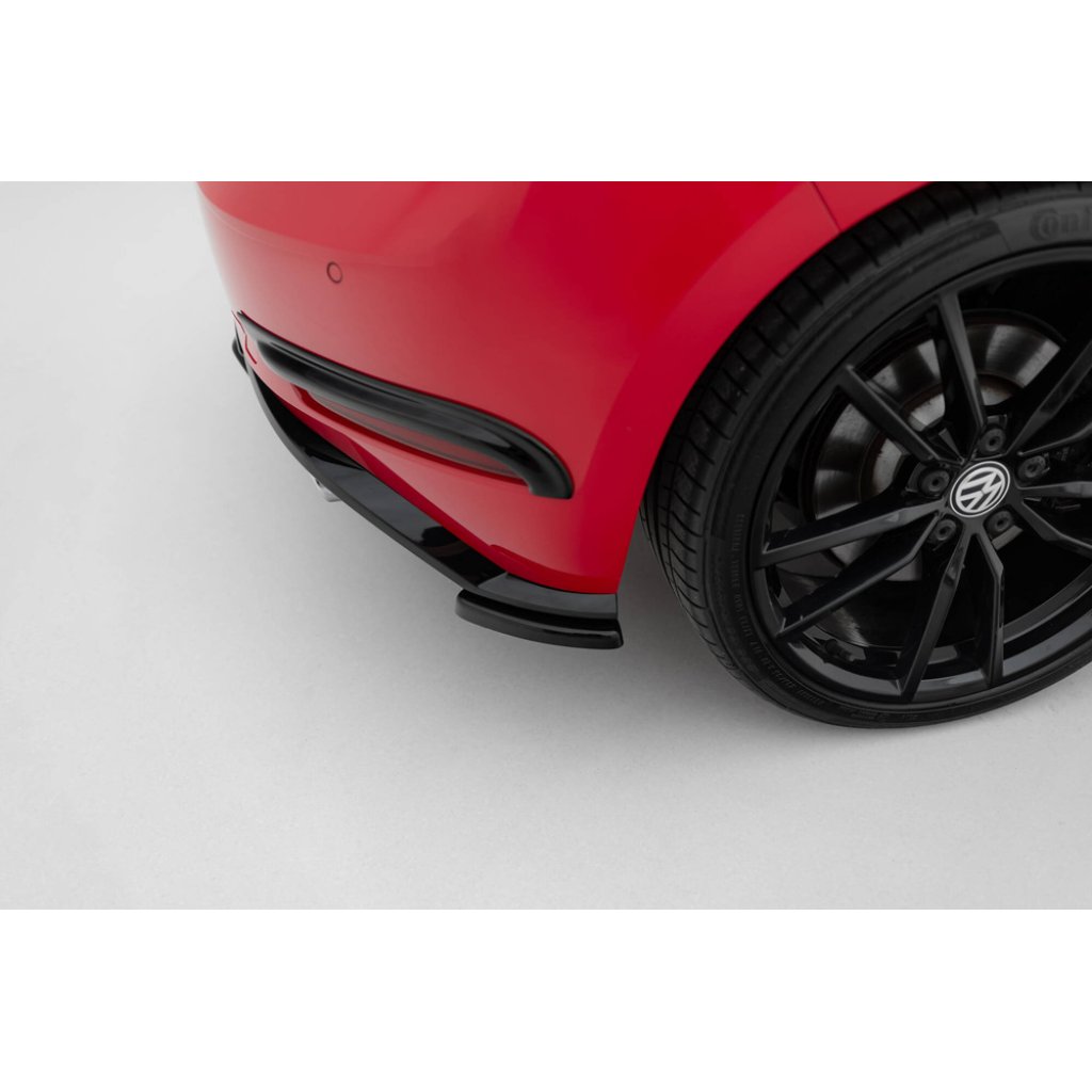 Maxton Design boční difuzory pod zadní nárazník pro Volkswagen Golf R-Line Mk7 Facelift, černý lesklý plast ABS, Hatchback / Variant