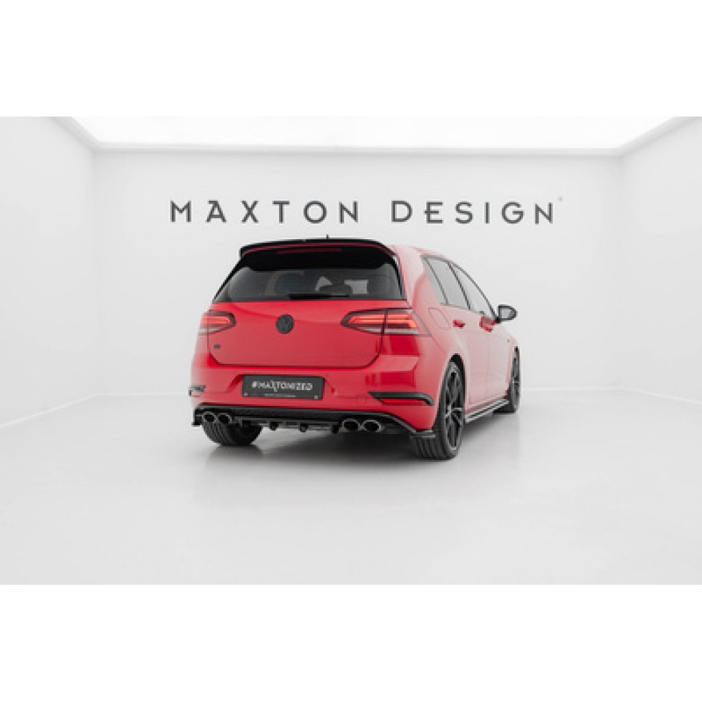 Maxton Design boční difuzory pod zadní nárazník pro Volkswagen Golf R-Line Mk7 Facelift, černý lesklý plast ABS, Hatchback / Variant