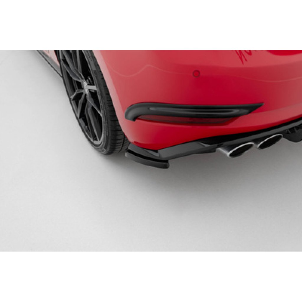 Maxton Design boční difuzory pod zadní nárazník pro Volkswagen Golf R-Line Mk7 Facelift, černý lesklý plast ABS, Hatchback / Variant